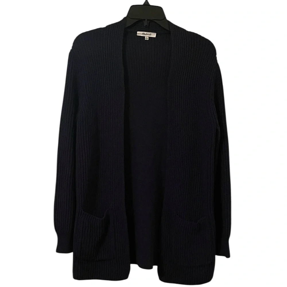 Madewell Women’s‎ Navy Blue Ribbed Knit Pocket Sweater Cardigan Size S